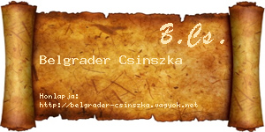 Belgrader Csinszka névjegykártya